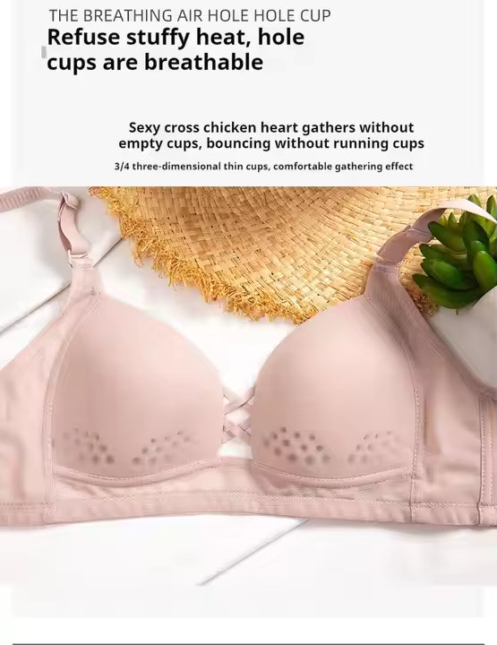 Summer Invisible Wireless Minimizer Bra – Breathable, Seamless Shapewear for Women