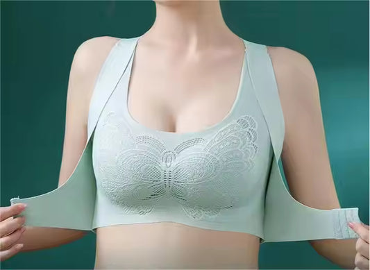 Posture Correction Front Buckle Push-Up Bra – Seamless, Wire-Free Support for Women