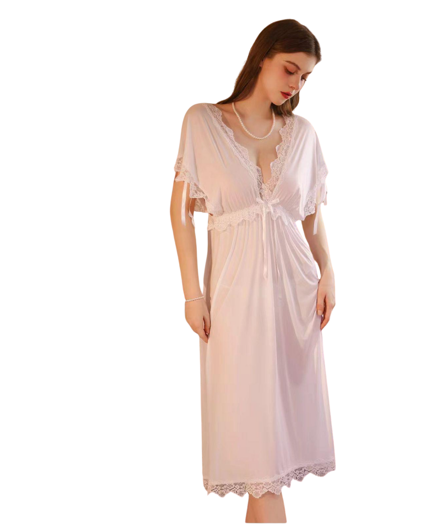 Dreamy Blush Maxi Lace Nightdress