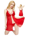 Scarlet Seduction Open-Front Chemise Set