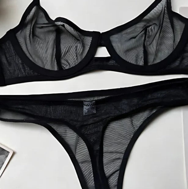 G String Mature Sexy Nude Solid Black Color Fancy Women Breast Lift Madam Bra Panty Underwear