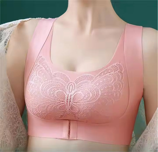 Posture Correction Front Buckle Push-Up Bra – Seamless, Wire-Free Support for Women