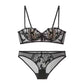 Sexy Lace Lingerie Set with Rose Detail & Rabbit Ear Straps – American Chic