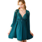 Teal Serenity Lace Chemise & Robe Set