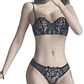 Sexy Lace Lingerie Set with Rose Detail & Rabbit Ear Straps – American Chic